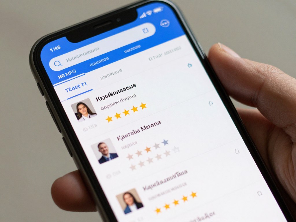 Аналіз відгуків про мікрофінансову організацію на екрані смартфона Аналіз відгуків про мікрофінансову організацію на екрані смартфона