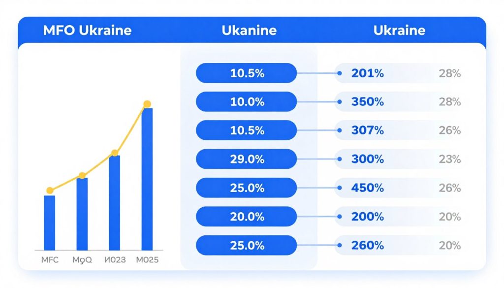 Порівняльна таблиця умов кредитування різних МФО Порівняльна таблиця умов кредитування різних МФО