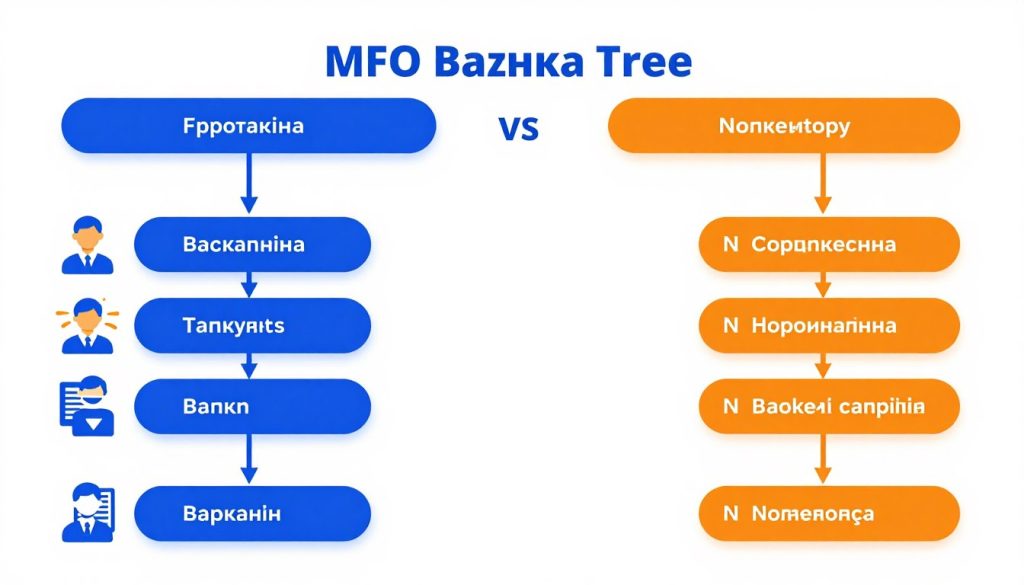 Схема вибору між МФО та банком Схема вибору між МФО та банком