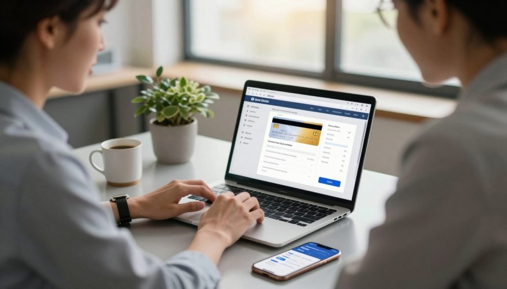 A modern office setting with a professional individual, dressed in business attire, sitting at a sleek desk. They are focused on a laptop with a digital display showing transactions and money transferring to a bank card. In the foreground, there's a smartphone displaying a financial app. The middle ground features a plant and a mug of coffee, adding warmth to the environment. The background portrays a bright and airy office with large windows letting in natural light, creating an inviting atmosphere. The mood is productive and optimistic, suggesting a seamless and efficient process of obtaining funds. Use soft, warm lighting to emphasize a sense of stability and trust. Capture the scene from a slightly elevated angle to showcase both the laptop screen and the individual’s expressions. A modern office setting with a professional individual, dressed in business attire, sitting at a sleek desk. They are focused on a laptop with a digital display showing transactions and money transferring to a bank card. In the foreground, there's a smartphone displaying a financial app. The middle ground features a plant and a mug of coffee, adding warmth to the environment. The background portrays a bright and airy office with large windows letting in natural light, creating an inviting atmosphere. The mood is productive and optimistic, suggesting a seamless and efficient process of obtaining funds. Use soft, warm lighting to emphasize a sense of stability and trust. Capture the scene from a slightly elevated angle to showcase both the laptop screen and the individual’s expressions.